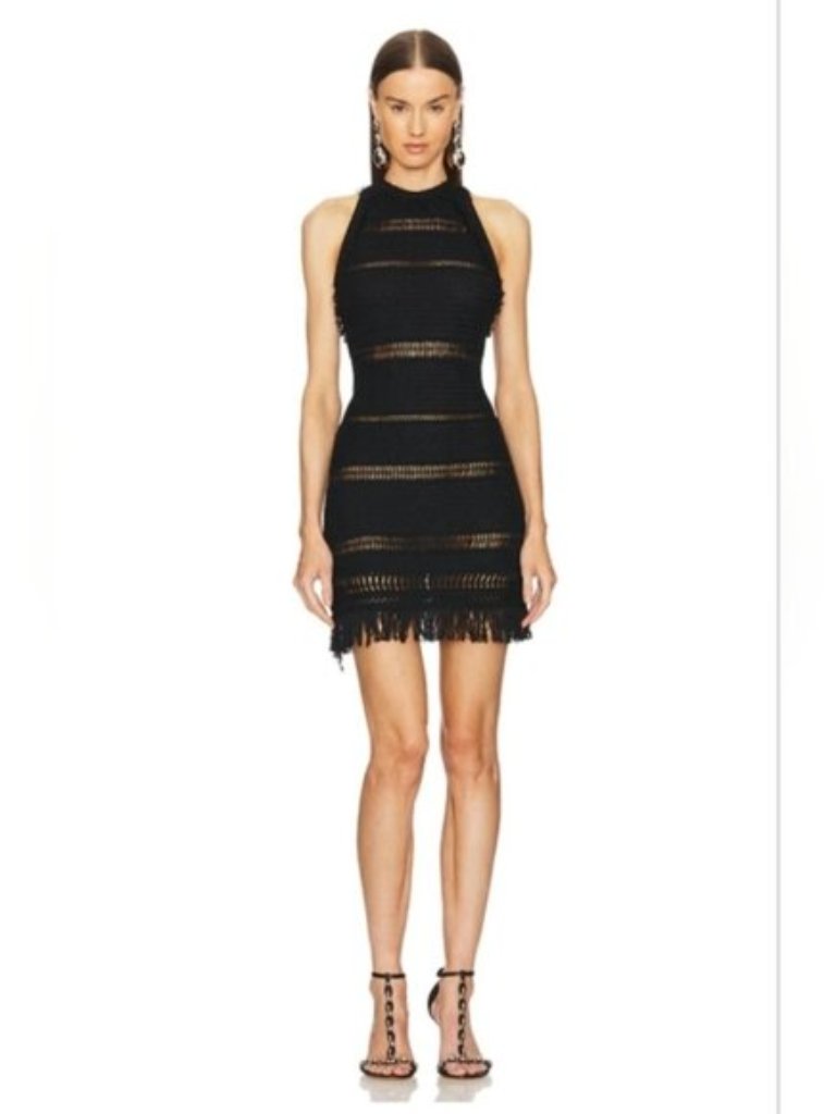 Nwt Isabel Marant Etoile Aralia Black Crochet Mini Dress